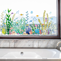 Miniatyrbillede 1 af 5: Anti-kollisions Iris Have Blomster Vindue Stickers Glas Stickers Non-Stick Stickers Vindue Dør Badeværelse Dekaler 60x30cmx2stk