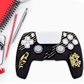 Miniatyrbild 3 av 5: Gamepad Silikonfodral med 2 Hantelhattar för PS5-kontroller, halkfri mjukt dammskyddande skyddsfodral för PS5-spelgåvor (vit/gul/röd)