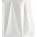 Pikkukuva 4 / 5: Nykyaikainen kulmikas kivitavara-maljakko, 18,5 cm korkea, valkoinen