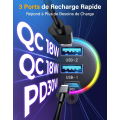 Miniatyrbilde 5 av 5: Bluetooth 5.3 FM-sender, Bleuthoot-bilradioadapter [Deep Bass Hi-Fi Stereo], 30W PD Dual 18W QC 3.0, håndfri, Oversized Mic, Støtte Aux