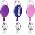 Pikkukuva 1 / 5: Retractable Badge Reels, 3 kpl rullapidikettä, pidennettävä avaimenperä, avaimennauha, vyöklipsi avaimenperälle, ID-kortinpidikkeelle (vaaleanpunainen, violetti, tummansininen)