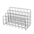 Miniatyrbillede 1 af 3: Metal Kontoropslagstativ med 3 Rum, Metal Bogreol Kan Opbevare Dine Dokumenter, Dagbøger, Bøger (Glans Sort)