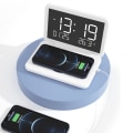 Miniatyrbillede 4 af 4: Trådløs oplader 4ni1 ur 15w hurtig trådløs oplader natlys multifunktionel trådløs oplader