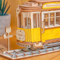Miniatyrbild 3 av 5: Spårvagn 3D-pussel Trämodell Pussel för vuxna Mekanisk trämodell Byggsats Laserutskuren Pussel för vuxna