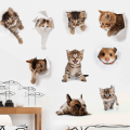 Miniatyrbilde 2 av 4: Søt Katt Toalett Hjemmedekorasjon Bad Veggklistremerker Vanntette Avtakbare Dyre Vegg Bilplakat