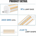 Miniatyrbilde 3 av 5: 20W 118mm R7s Dimbar LED-pære J118 dagslys 4000K 2200lm Dobbeltsidig spotlight tilsvarende 200W halogenpære for hjem, stue, balkong, Ho