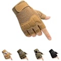 Miniatyrbillede 1 af 5: (L)Taktiske fingerløse handsker, gule, lette, åndbare og beskyttende udendørs militærhandsker til skydning, jagt, coto, klatring