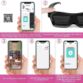 Miniatyrbillede 3 af 4: LED til mænd og kvinder Cyberpunk Light Up briller LED Bluetooth Rave briller Glow LED briller USB genopladelige med tekst Graffiti animation rytme for Ni