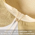 Miniatyrbild 3 av 5: Halm solhatt - Sommarstrand bred brätte - Justerbar lättvikts hopfällbar/hopfällbar resa med UV-skydd Upf50 - Khaki