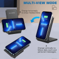 Miniatyrbilde 3 av 3: Foldbar trådløs lader, 15W hurtig stativ Qi-sertifisert for iPhone Samsung Galaxy S22 S21 S20 S10 Airpods Xiaomi Huawei etc