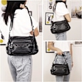 Miniatyrbillede 5 af 5: Kvinder Crossbody Taske, Cusual Multi-lommer PU Læder Håndtaske Skuldertaske (Blå)