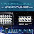 Miniatyrbilde 5 av 5: 12V 144W 4'' LED Arbeidslys - IP67 Vanntett LED Spotlys for Bil Lastebil Traktor SUV Båt - Spot Flood LED Tåkelys 10 500lm (2 STK)