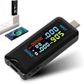 Miniatyrbild 1 av 5: USB-testare, 4,5-36V 0-5a USB C Test av strömspänningstestare voltmeter voltmeter Voltmeter Kapacitetsdetektorladdare (typ-C-port)