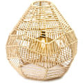 Miniatyrbillede 4 af 4: Rattan lampeskærm - Boheme hængelampe håndvævet - vævet boheme lampeskærm i flet til stue, køkken, soveværelse, restaurant, spisestue