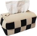 Servettlådeöverdrag, rektangulär servettlådehållare, (beige) läder servettlådeöverdrag, elegant schackbräda för vardagsrum, hylla