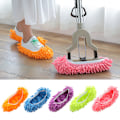 Miniatyrbild 2 av 5: Orange Slippers Mop, 2 par återanvändbara skoskydd, multifunktionell mikrofiber dammsugare skor tofflor rengöring tofflor mopp för hem golv fönster