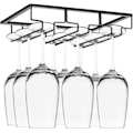 Miniatyrbild 1 av 5: Hängande under rack vinglasställ, hänger 9 vinglas i 3 rader, kraftigt metallhängande vinglasställ, hängande vinglas