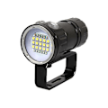 Miniatyrbillede 1 af 5: Lommelygte - Dykkerlygte, 180W 18000 Lumen Undervands 80M Lys Vandtæt Dykkerlommelygte til Dykkeraktiviteter til Udendørs Lejr, (Sort)-