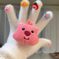 Miniatyrbild 4 av 5: Animal style förtjockade varma plyschfingerhandskar för hudvård, supermjuka, starka och köldtåliga