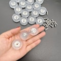 Miniatyrbillede 4 af 5: 20 runde silikonebeskyttelsespuder på 30 mm, skridsikre og lydløse, med skruer, velegnet til sofaben, stolepuder