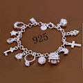 Miniatyrbillede 2 af 2: Smukt armbånd/armlænke og 13 vedhæng
