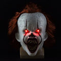 Miniatyrbild 1 av 4: Läskig clownmask Cosplay LED Light Up Scary Clown Mask med Halloween Latex Mask för vuxna kvinnor män