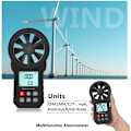 Miniatyrbillede 3 af 5: Bærbar anemometer, bærbar vindhastighedsmåler, CFM-tæller, vindmåler med LCD-baggrundsbelysning til meteorologisk dataindsamling, sejlads, surfing, udendørs