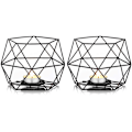 Miniatyrbillede 1 af 3: Metal geometrisk tealight lysestage