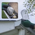 Miniatyrbild 4 av 5: 4 flexibla aluminiumrännsil Diameter 8cm Galler Stopp Löv Krokar Lövfångare Ränna för att skydda rännan mot taklöv