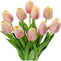 Miniatyrbillede 1 af 5: 10 stk. Kunstige Tulipaner Realistiske Kunstige Blomster (Pink), Real Touch Kunstige Blomster Dekorative Latex Kunstige Tulipaner til Hjemmeindretning Orange Blomst A