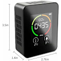 Miniatyrbild 5 av 5: CO2-detektor, koldioxid CO2-monitor, LED-display, luftkvalitet temperatur- och fuktighetsmonitor för hem, kontor, gym, bil (TVOC-sensor-svart)
