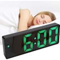 Miniatyrbild 1 av 5: Digital väckarklocka, stor LED-display, spegelyta med snooze-funktion och USB-laddningsanslutning, justerbar ljusstyrka, väckarklocka för