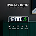 Miniatyrbild 2 av 4: Digital väckarklocka, Väggklocka Väckning morgon LED Digital Spegel Stor Skärm med Datum temperatur, ett rum