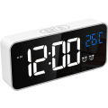 Miniatyrbilde 1 av 5: Digital Vekkerklokke, LED Digital Klokke Digital Vekkerklokke Temperatur/Snooze/2 Alarmer/12/24 Timer/USB Ladeport/10 Musikk