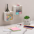 Miniatyrbillede 3 af 4: Vægmonteret Opbevaringsboks Støvtæt Etui Vatpind Organizer Transparent Makeup Etui, Hjem Badeværelse