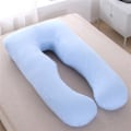 Miniatyrbilde 5 av 5: Ergonomisk designet U-formet graviditetspute Graviditetspute Side sovepute Avtakbar og vaskbar U-formet soveputepute, Blå