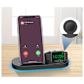 Miniatyrbild 5 av 5: 3 i 1 Vikbar Trådlös Laddningskabel, Snabb Laddningsstation Touch Kontroll LED Indikator Display för Smartphone Klocka Knappar - Vit