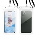 Miniatyrbillede 3 af 5: 1 stk. sort vandtæt smartphone-pung, universel IPX8 vandtæt pung strandtilbehør telefonpung til iPhone 13/12/11 Mini Pro Max XS XR X, Hua