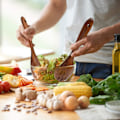 Miniatyrbillede 3 af 5: Salatsæt, træsalatbestik og ske-tangsæt, miljøvenlige blanderedskaber til blanding af salat, pasta, frugt