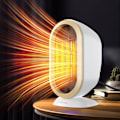 Miniatyrbillede 1 af 4: Baseret varme, 1200w elektrisk badeværelsesvarme, med to hastigheder, kompakt mini ekstra varme blæser keramisk energi til terrassen og hjemmet