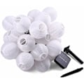 Miniatyrbilde 5 av 5: Utendørs solcelle lyslenke - 7 m - 50 LED-lykter - Vanntett - Solcellebelysning for hage, balkong, gårdsplass, bryllup, jul, fest (varmhvit)