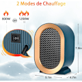 Miniatyrbilde 3 av 5: Actoint varme, keramisk blåsende mini radiator, 800/1200 W elektrisk radiator, overoppheting og anti-tank beskyttelse, 2 varmemoduser, bad, hjem o