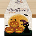 Miniatyrbild 1 av 4: Påsk Halloween Pumpa Fladdermus Linne Bordsflagga Hemma Restaurang Vardagsrum Matsal Bordsduk Inomhus Utomhus Dekoration Bomull Linne