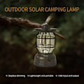 Pikkukuva 5 / 5: Vintage LED-retrolamppu 1000 LM aurinkoenergialla ja USB:llä ladattava, kannettava COB, vedenkestävä, hätätilanteiden taskulamppu ripustuskoukulla