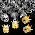 Miniatyrbillede 2 af 3: 4 stk. dækventilhætter krone bling rhinsten krystal håndlavet universel krom krone køretøj bildæk ventilhætter hals