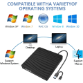 Pikkukuva 2 / 5: Ulkoinen CD/DVD-asema, USB 3.0 Type-c - Ulkoinen DVD-poltin CD-tallennin Kannettava ohut RW/ROM Nopea siirto Windows 11/10/8/7/XP/Vista/Mac OS