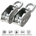 Pikkukuva 2 / 5: M15 304 ruostumattomasta teräksestä valmistettu yksittäinen talja, 15 mm:n yksittäinen taljarulla, nosturin kääntyvä sileä koukku, vaijerin kuormitus 77 paunaa / 35 kg (12 kpl)