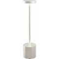 Miniatyrbillede 1 af 5: Moderne aluminium 6000mAh trådløs USB genopladelig LED bordlampe 2 niveau dæmpbar restaurant lys soveværelse sengebord lampe (sølv)