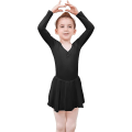 Miniatyrbillede 1 af 5: Pige Balletkjole Børn Ballet Leotard Kjole Børn V-hals Kort/Langærmet Gymnastikdragt Dansetøj med Chiffon Skørt