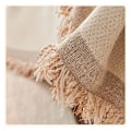 Miniatyrbillede 2 af 3: Vendbar sofabetræk i chenille, sofabetræk til hunde, beskyttelse af multifunktionel sofa, geometrisk linjemønster, skridsikker, med pompon (colo